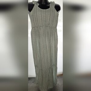 Jessica Simpson Maxi Sundress Eyelet Lace Ruffled Strap sz SMALL boho